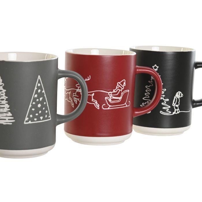Caneca de Natal Vermelho, Verde e Cinzento 360ml 1 Unidade