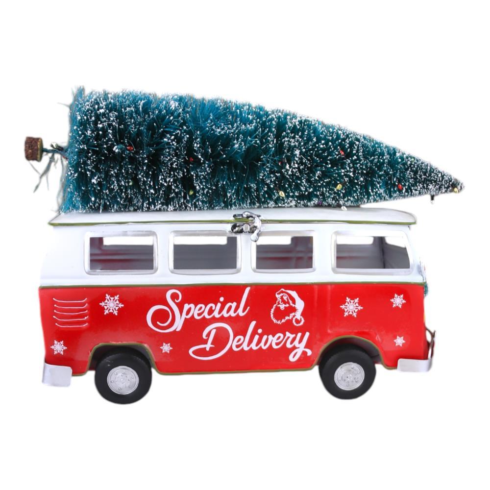 Carrinha de Natal Vermelho e Branco 46cm