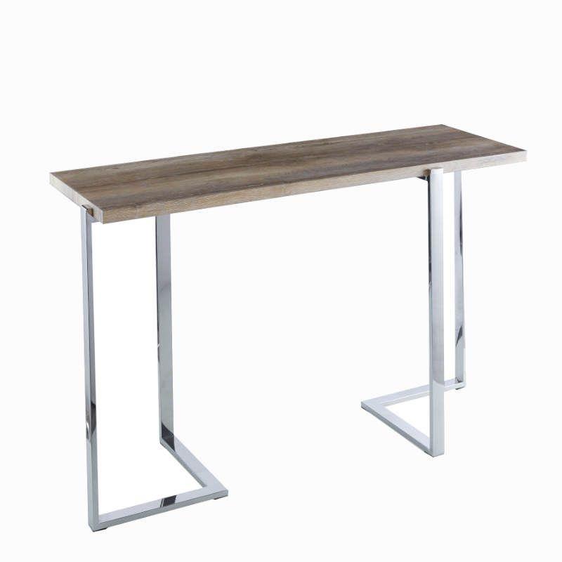 Consola em Inox e Madeira