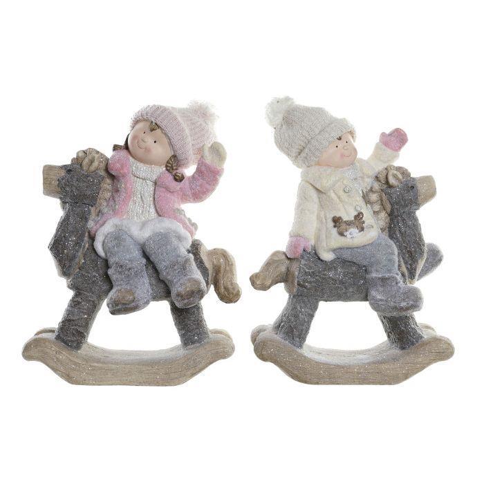 Figura de Natal Meninos no Cavalo 54cm