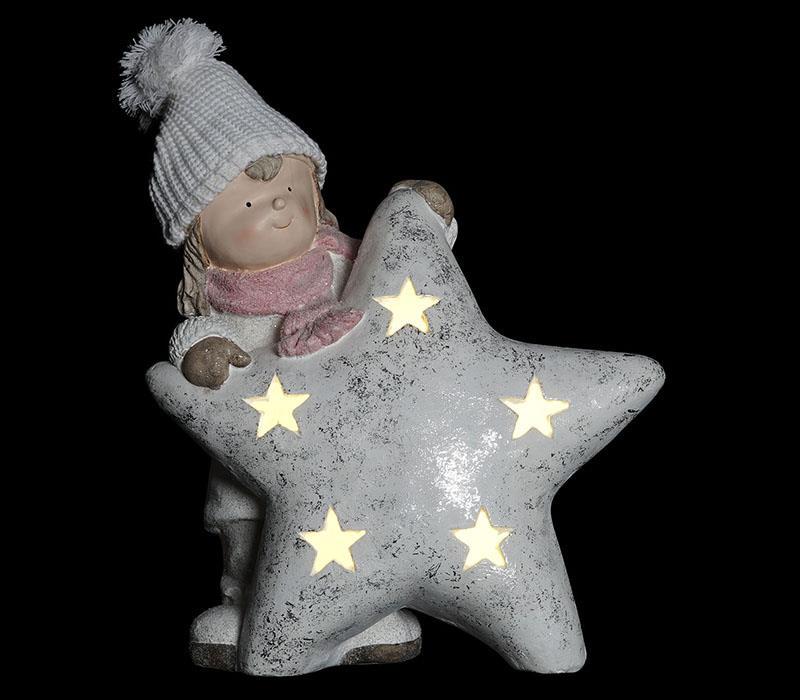 Figura de Natal c/Led Meninos 45cm