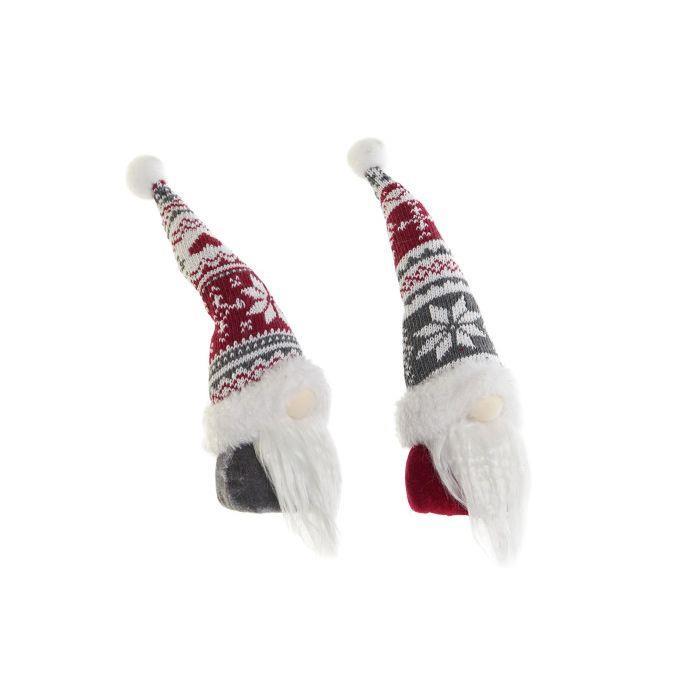 Pai Natal c/Led Vermelho e Cinzento 25cm 1 Unidade