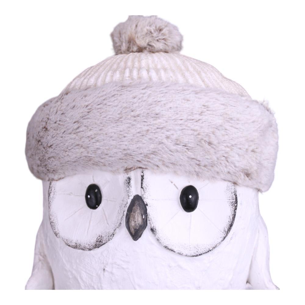 Figura de Natal Mocho Branco c/ Gorro