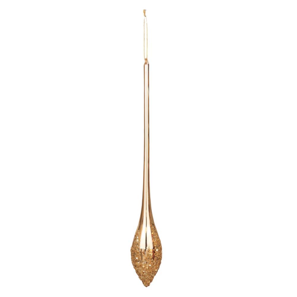 Enfeite de Natal Lágrima Dourado 40cm