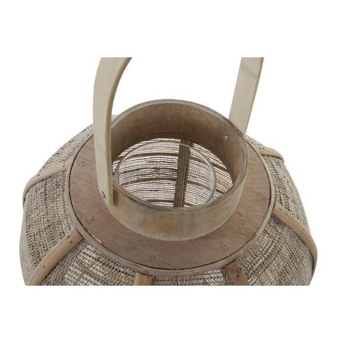 Lanterna Bambu e Linho 27x27x51
