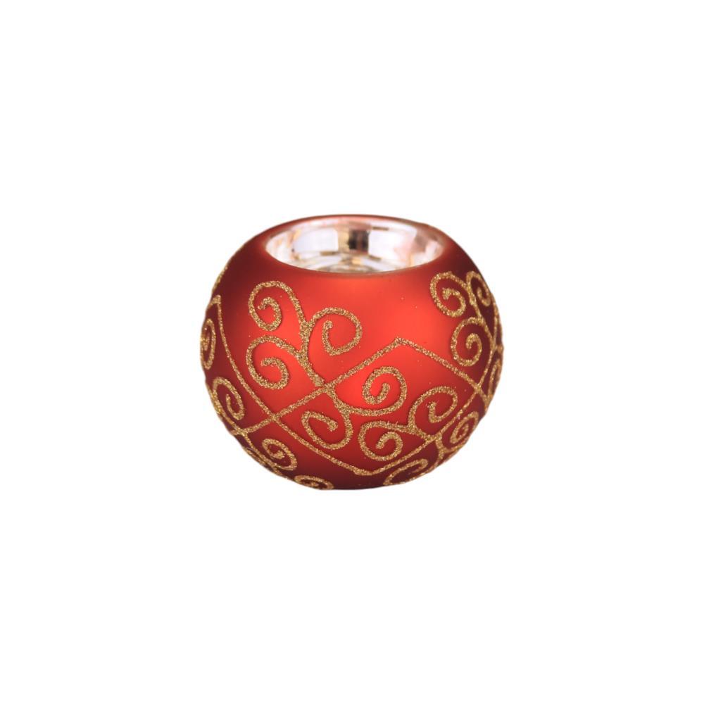 Porta Velas de Natal Vermelho 8cm