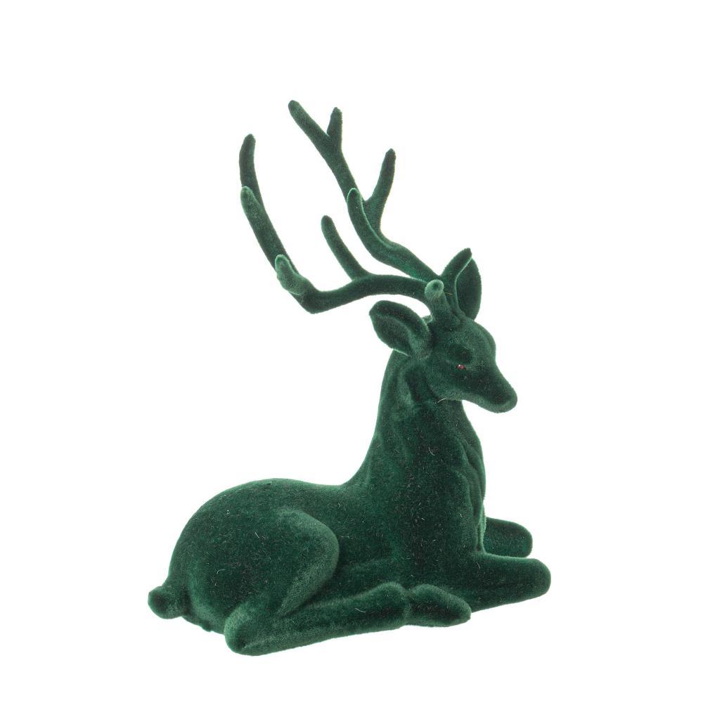 Rena de Natal em Velundo Verde 23cm