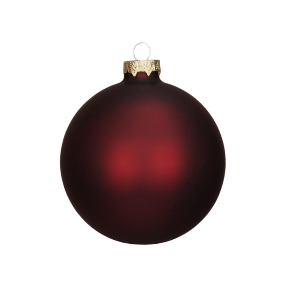Bola de Natal Vermelho Escuro Mate 10cm 1 Unidade