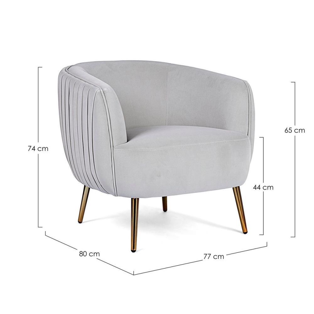 Cadeirão Linsay Cinzento Claro