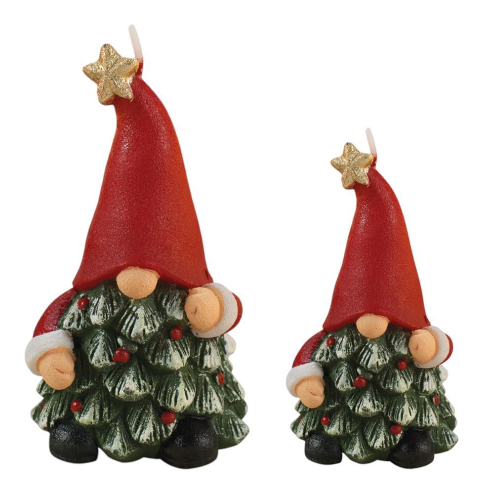 Vela Pai Natal Vermelho e Verde 15cm