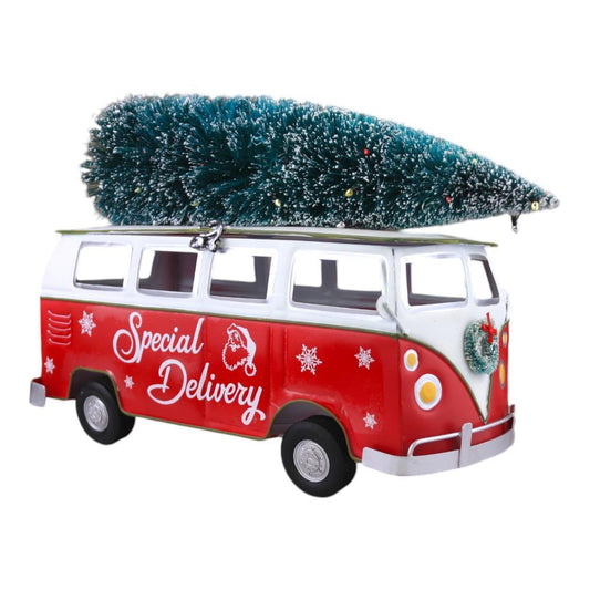 Carrinha de Natal Vermelho e Branco 46cm
