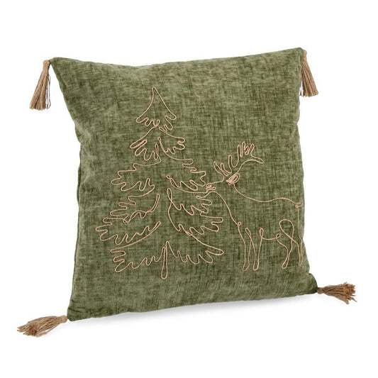 Almofada de Natal com Franjas Verde