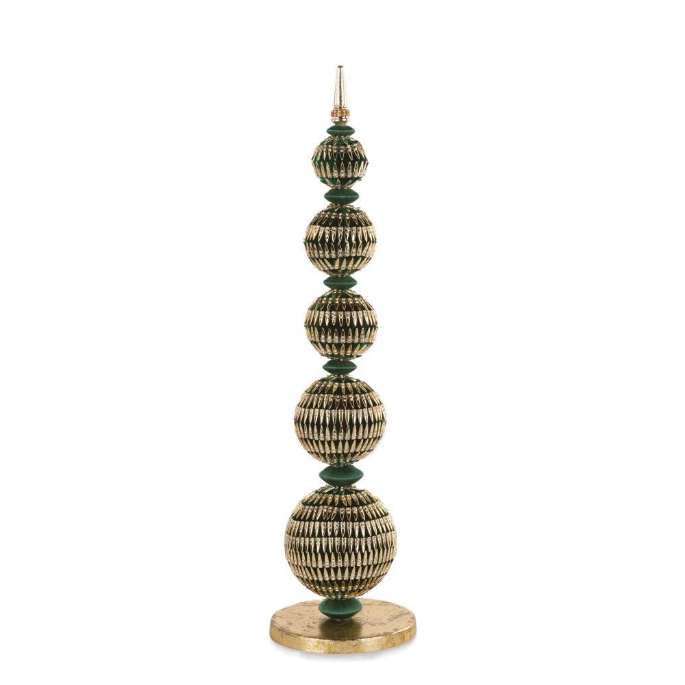 Piramide Bolas de Natal Verde 60cm
