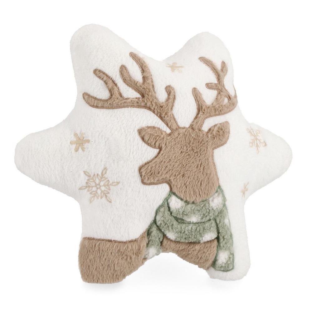 Almofada Estrela Bege e Branca 45x40