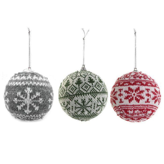 Bola de Natal Verde, Vermelho e Cinzento 1 Unidade