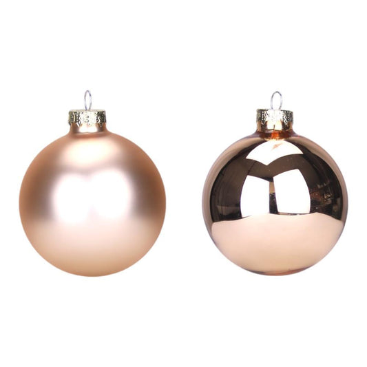 Bolas de Natal Champanhe 8cm Conjunto de 12 Unidades