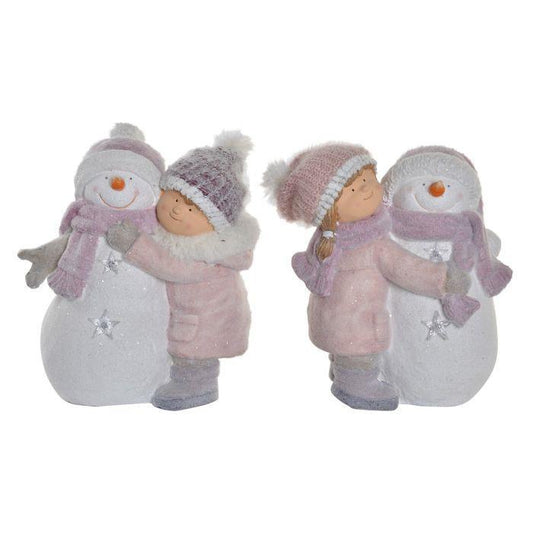 Figura de Natal Meninos e Boneco de Neve c/Led 40cm