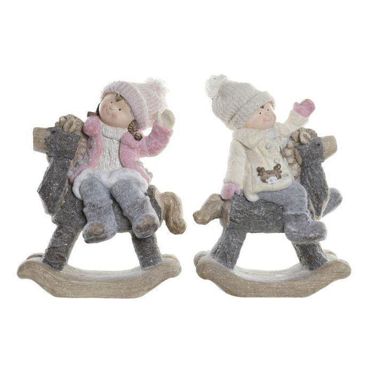 Figura de Natal Meninos no Cavalo 54cm