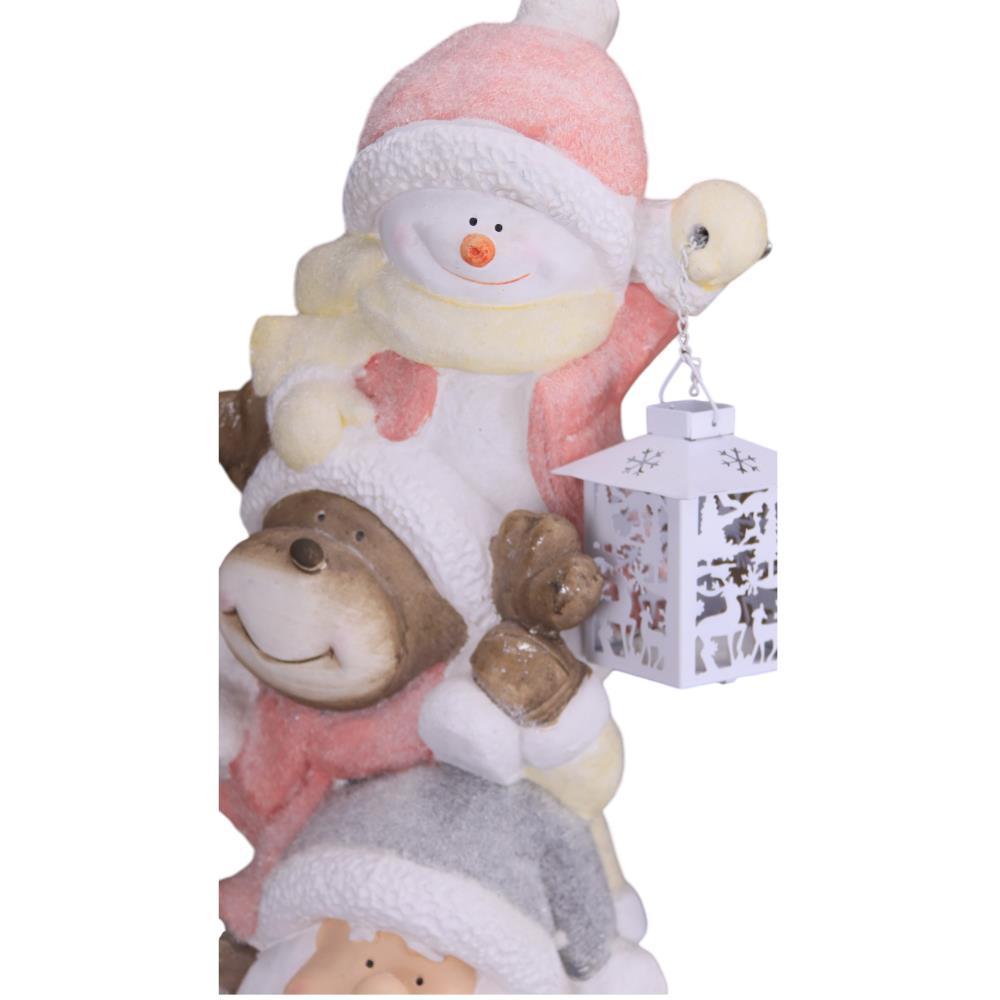 Figura de Natal c/Led Pai Natal, Rena e Boneco de Neve