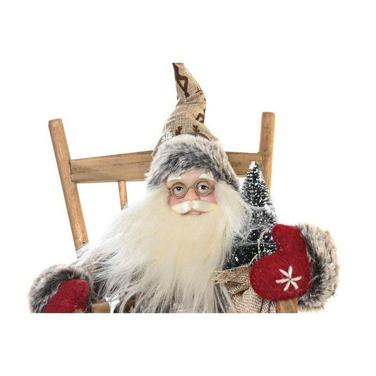Pai Natal na Cadeira Castanho 35cm