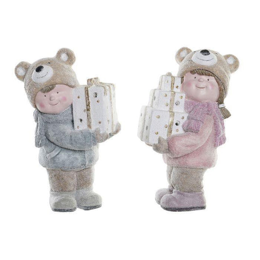 Figura de Natal Criança c/Presente 38cm