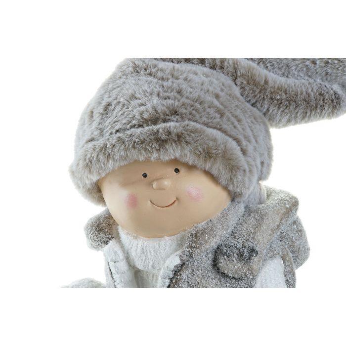 Figura de Natal Meninos e Bola de Neve 39cm