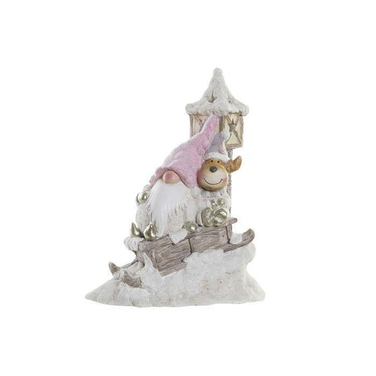 Figura Pai Natal Cor-de-Rosa c/Led36cm