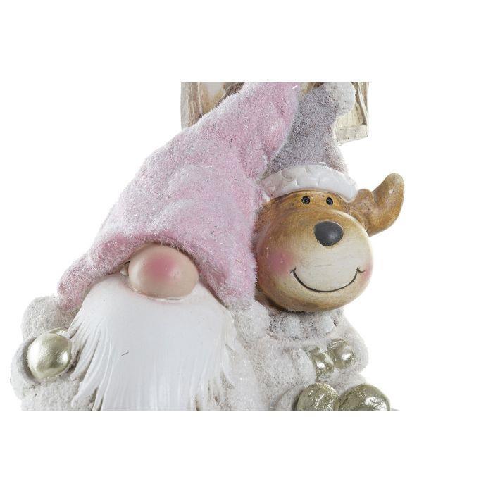 Figura Pai Natal Cor-de-Rosa c/Led36cm