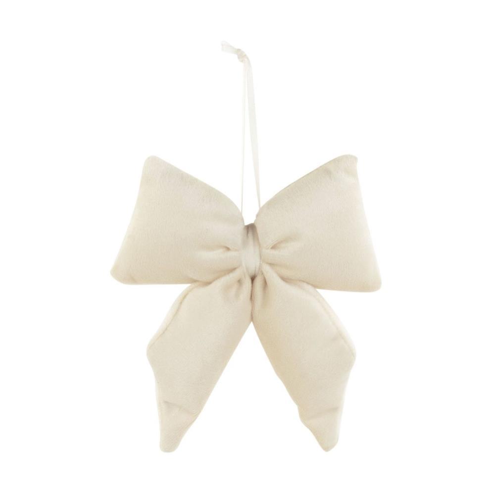 Enfeite de Natal Laço Bege Pequeno Conjunto de 12 Unidades