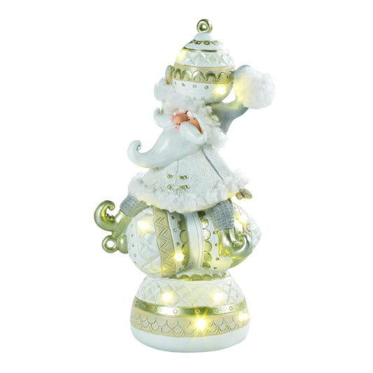 Pai Natal c/Led e Música Dourado e Branco