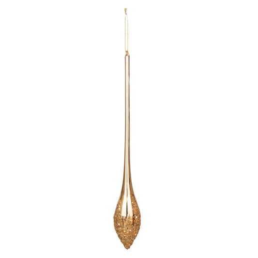 Enfeite de Natal Lágrima Dourado 40cm