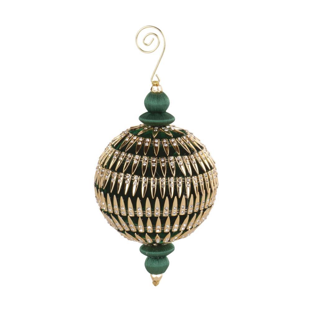 Bola de Natal Verde e Dourado 10cm 1 Unidade