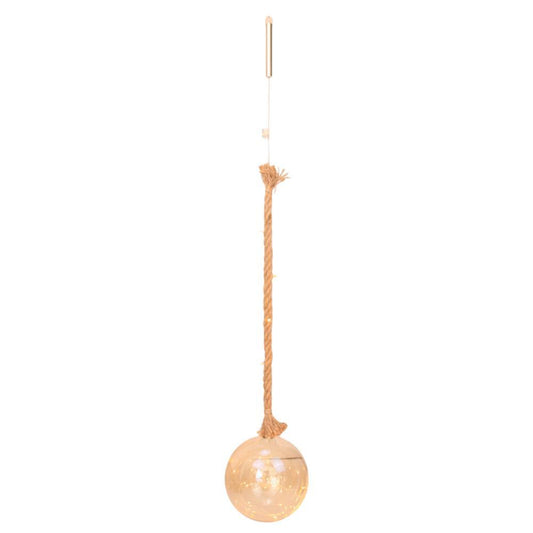 Bola de Natal Âmbar c/Luz 20cm a Pilhas