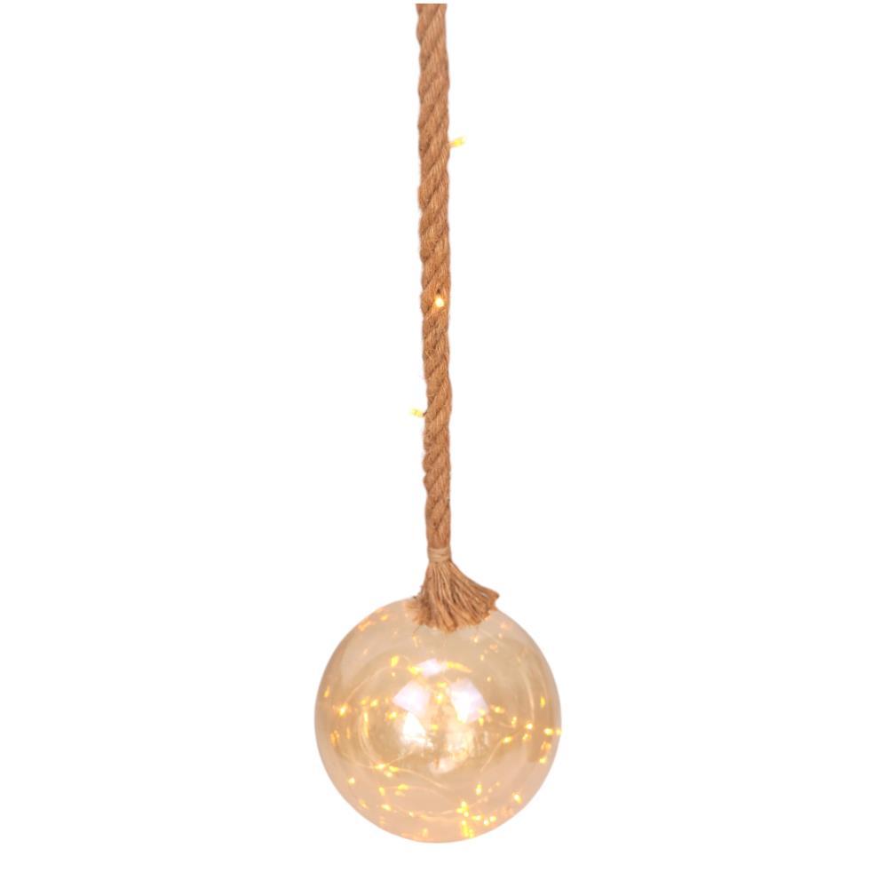 Bola de Natal Âmbar c/Luz 20cm a Pilhas