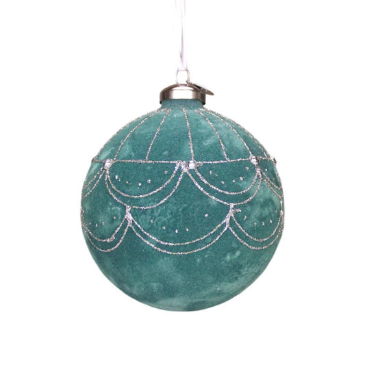Bola de Natal Verde Lago 10cm 1 Unidade