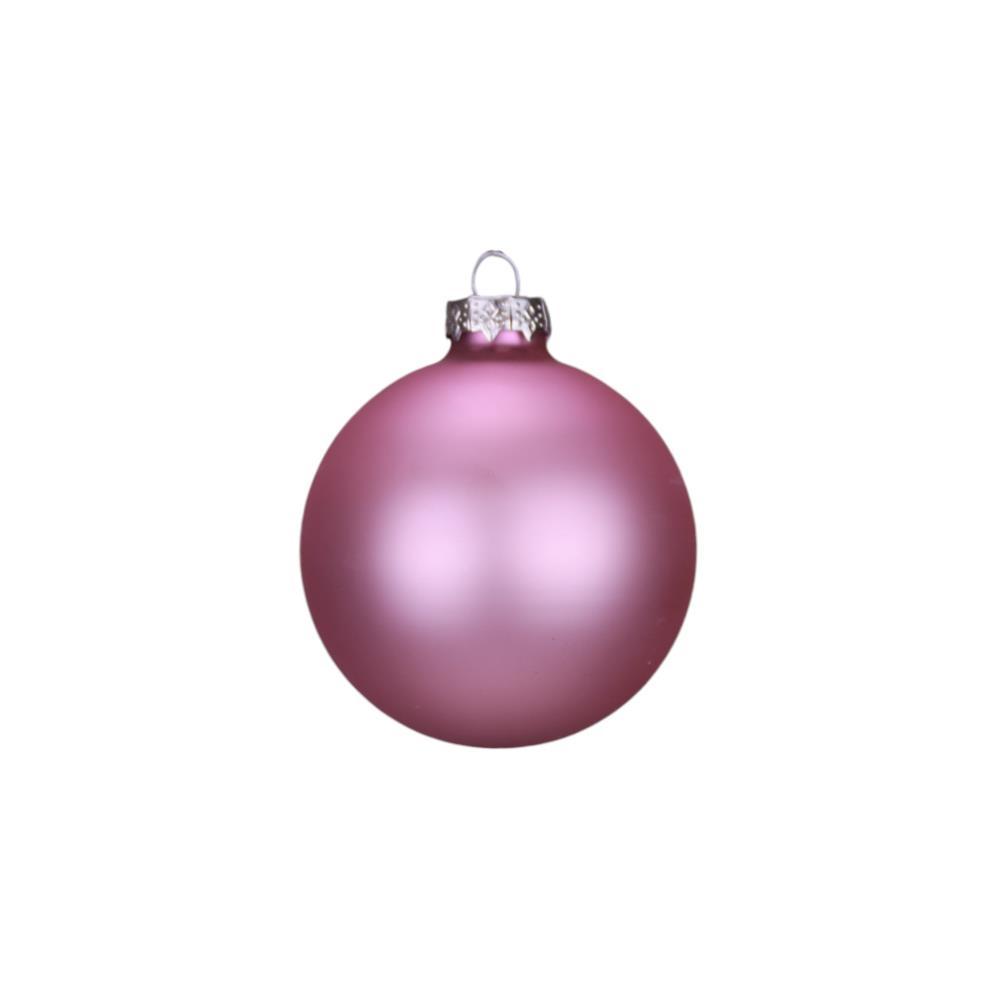 Bola de Natal Cor-de-Rosa Mate 8cm 1 Unidade