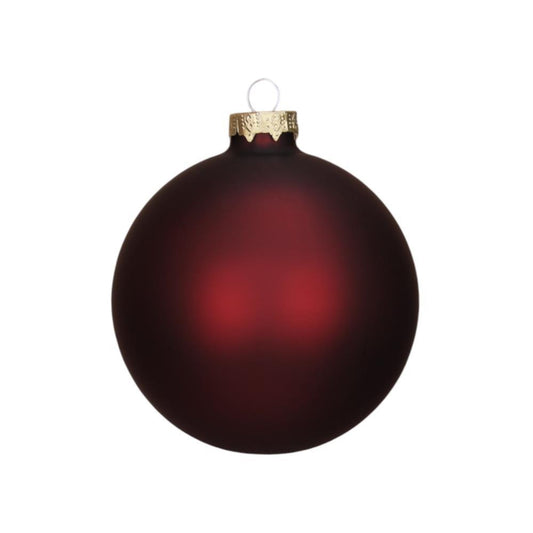 Bola de Natal Vermelho Escuro Mate 10cm 1 Unidade