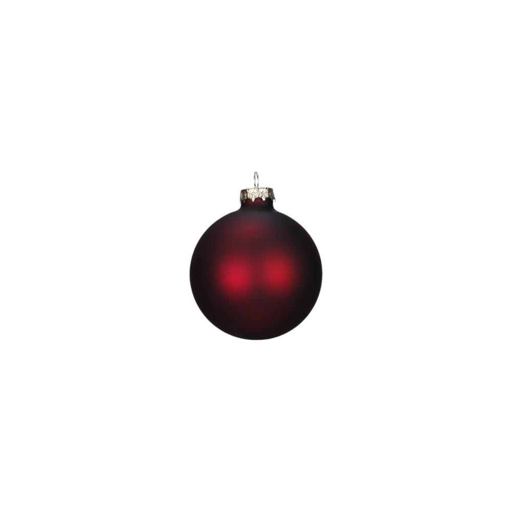 Bola de Natal Vermelho Escuro Mate 6cm 1 Unidade