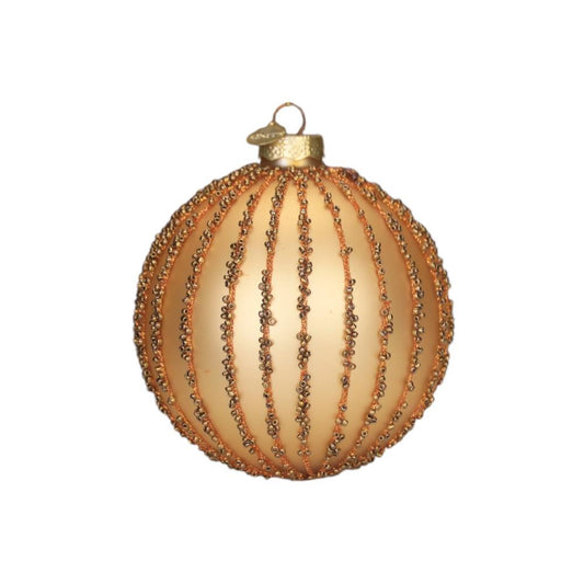 Bola de Natal Champanhe Missanga 10cm 1 Unidade