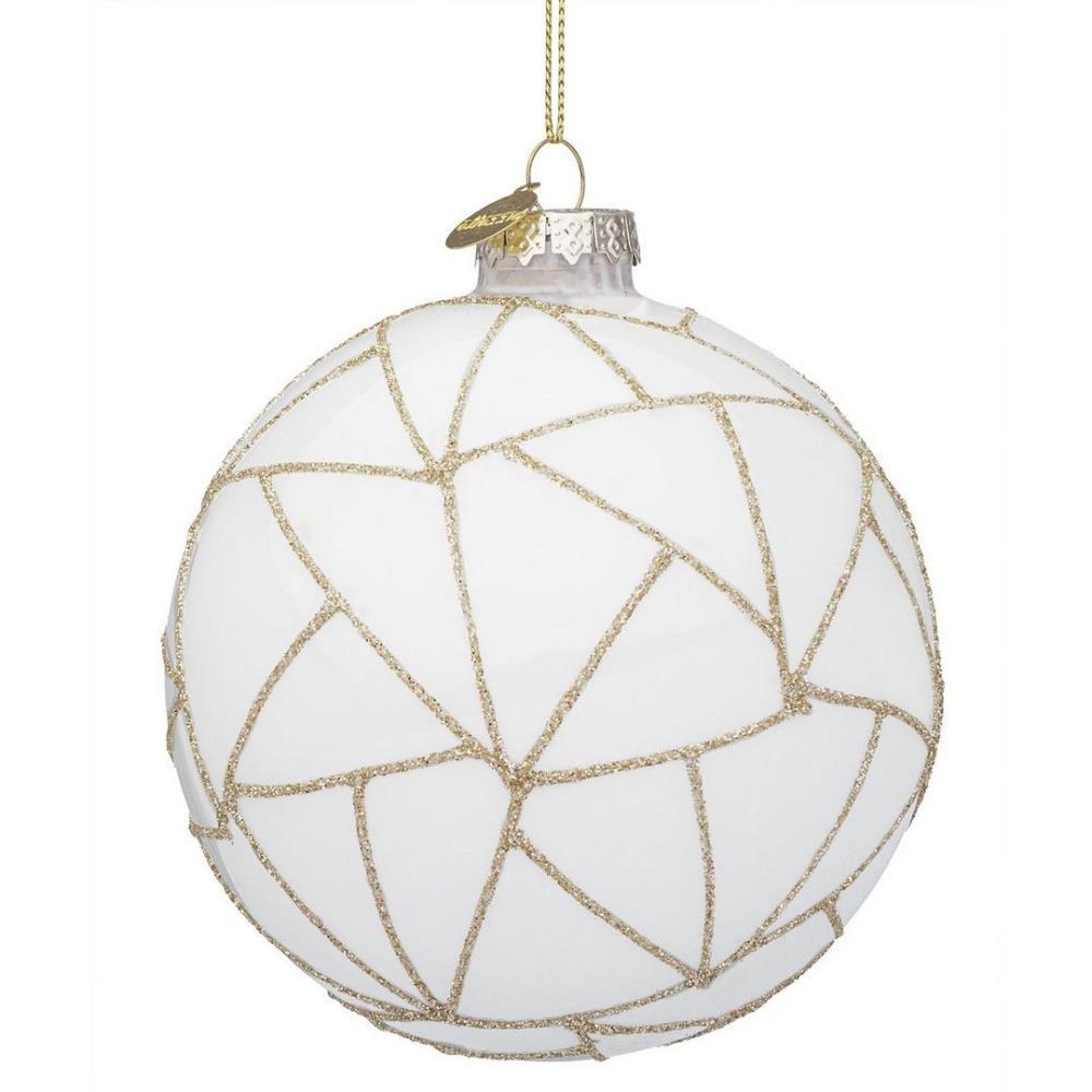 Bola de Natal Branco 10cm 1 Unidade