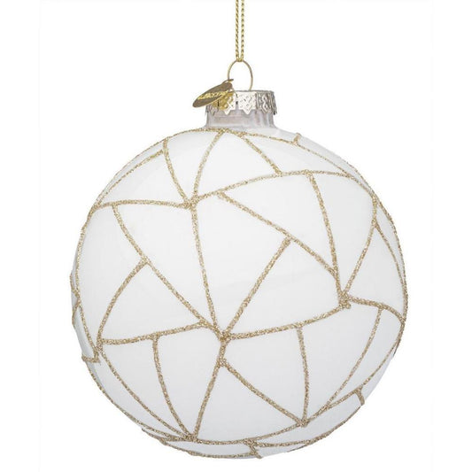 Bola de Natal Branco 10cm 1 Unidade