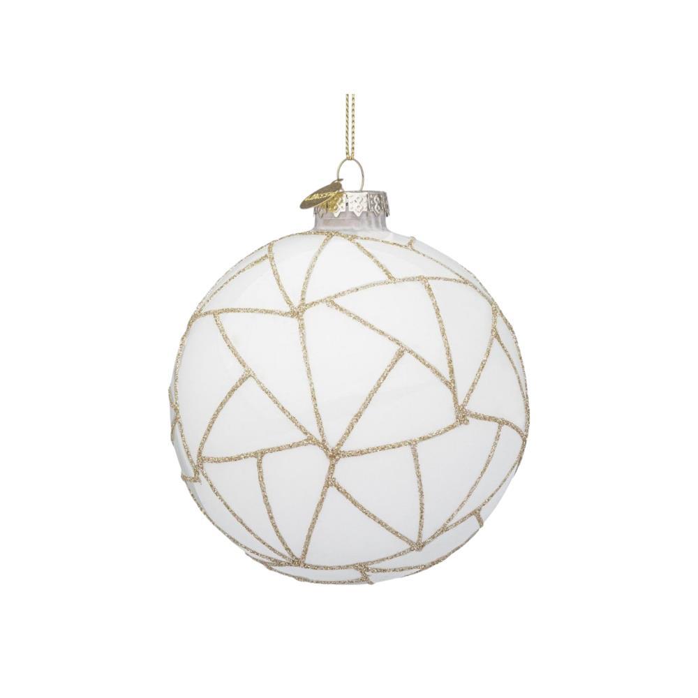 Bola de Natal Branco 8cm1 Unidade