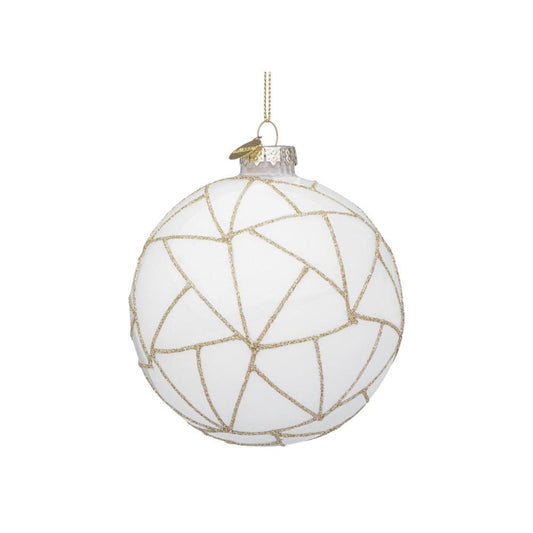 Bola de Natal Branco 8cm1 Unidade